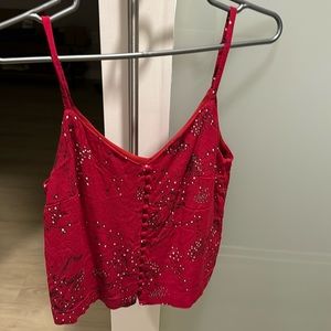 Madewell cropped chiffon  tank
